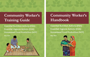 Cover pages of the Community Health Worker Training Guide and Handbook