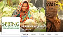 Photo of a woman gardening from the SPRING/Bangladesh Facebook page