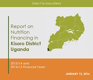 Report on Nutrition Financing in Kisoro Disctrict Uganda front page