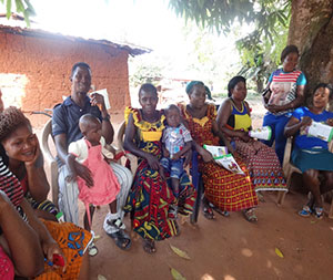 Mary (third from left) and her baby, Osogbon, attend a C-IYCF support group meeting in Eror community.