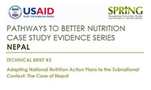 Adapting National Nutrition Action Plans to the Subnational Context: The Case of Nepal