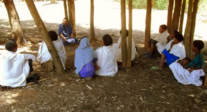 Women gathered for a group discussion