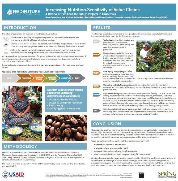 Increasing Nutrition Sensitivity of Value Chains: A Review of Two Feed the Future Projects in Guatemala