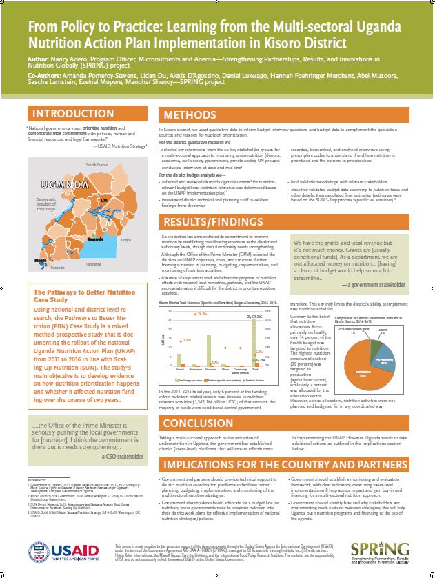 From Policy to Practice: Learning from the Multi-sectoral Uganda Nutrition Action Plan Implementation in Kisoro District
