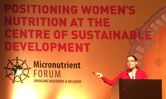 Dr. Namaste presenting at the Micronutrient Forum 2016
