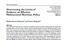 Overcoming the Limits of Evidence on Effective Multisectoral Nutrition Policy Article Thumbnail