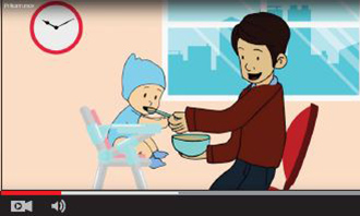 Screen capture from an animated nutrition video.