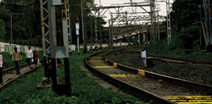 train station and tracks