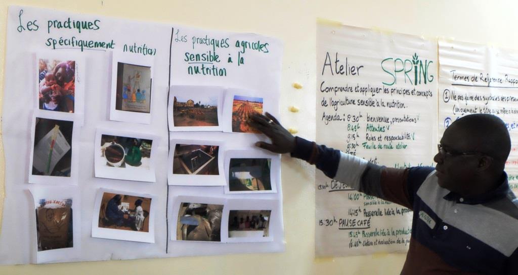 Groups worked together to determine whether images depicting local practices were nutrition-specific or nutrition-sensitive. 