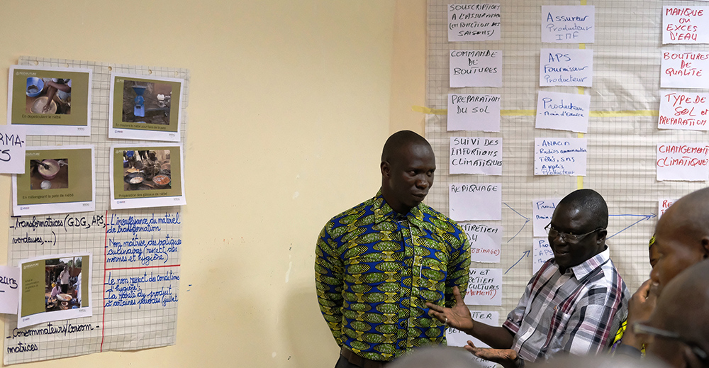 Aliou of KAWOLOR comments on group work during a value chain activity. 