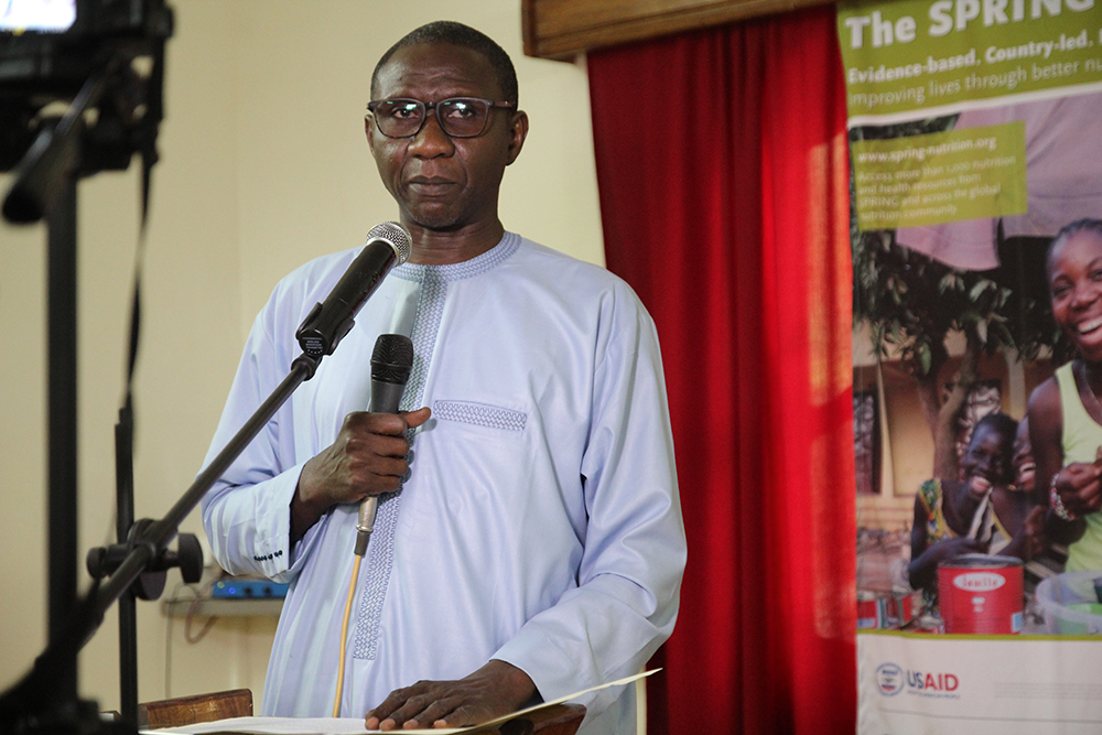 Dr. Doudou Sene, head doctor of the region of Kaolack and representative of the Governor of Kaolack, delivered a speech at the Kaolack close-out ceremony.