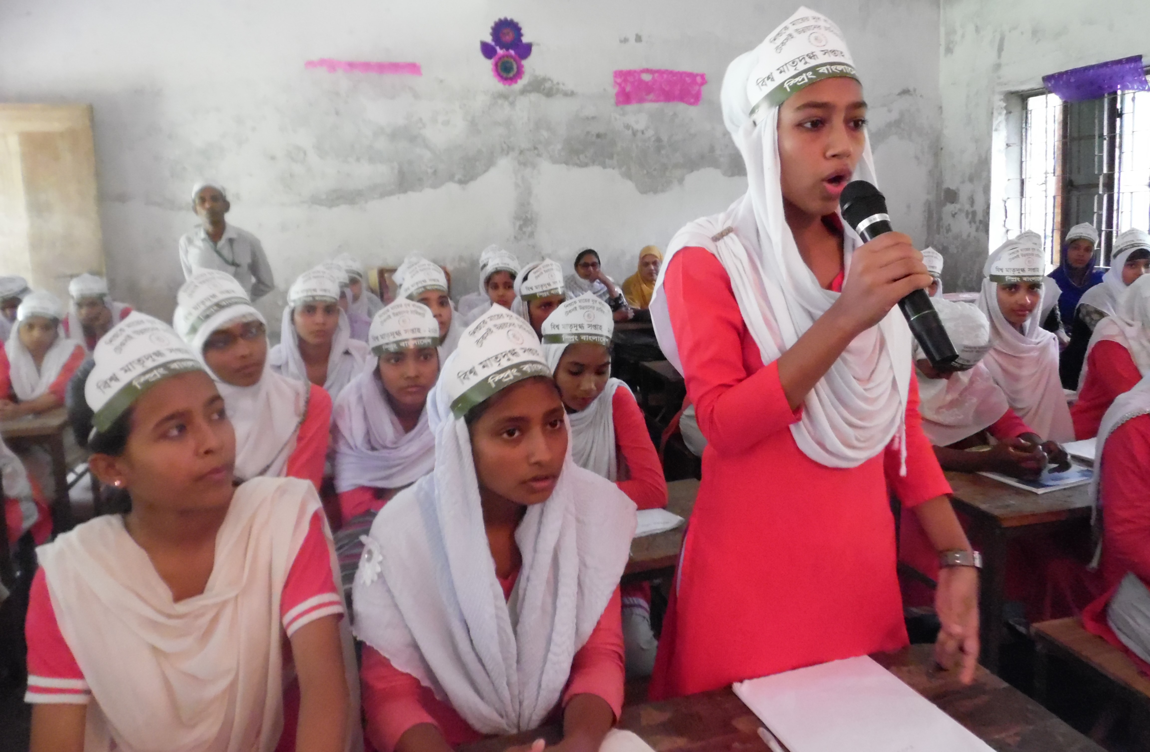 Participants in a quiz competition at Hasina Morshed Girls School in Banaripara