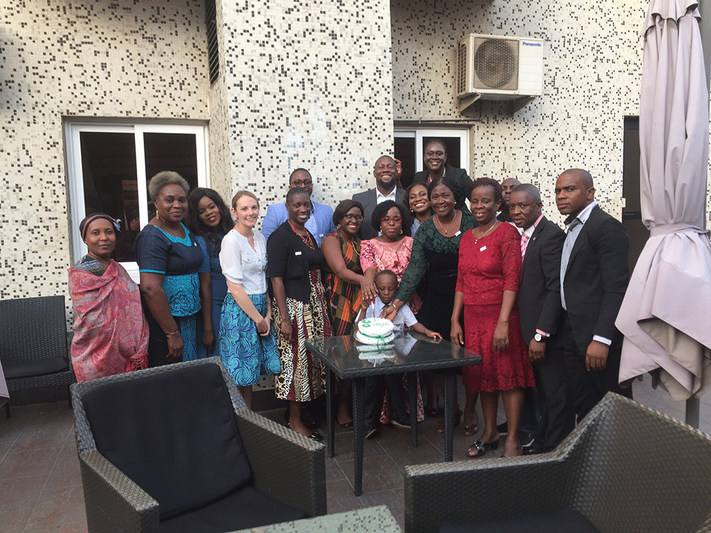 SPRING/Nigeria staff celebrate the project's achievements.