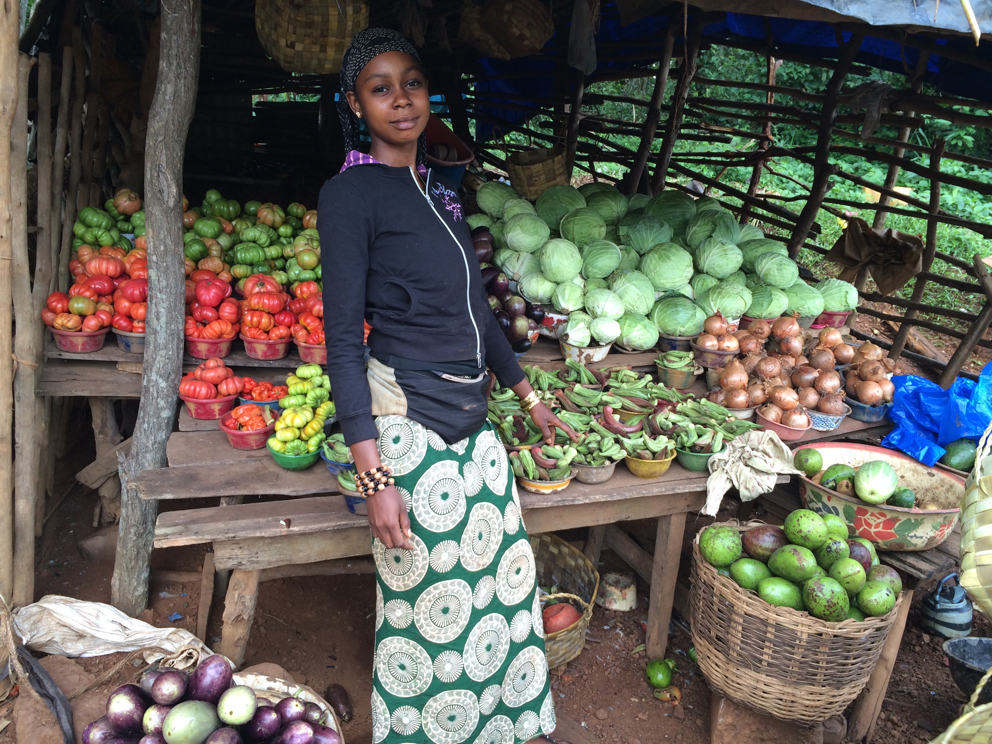 Vegetable seller with her wares