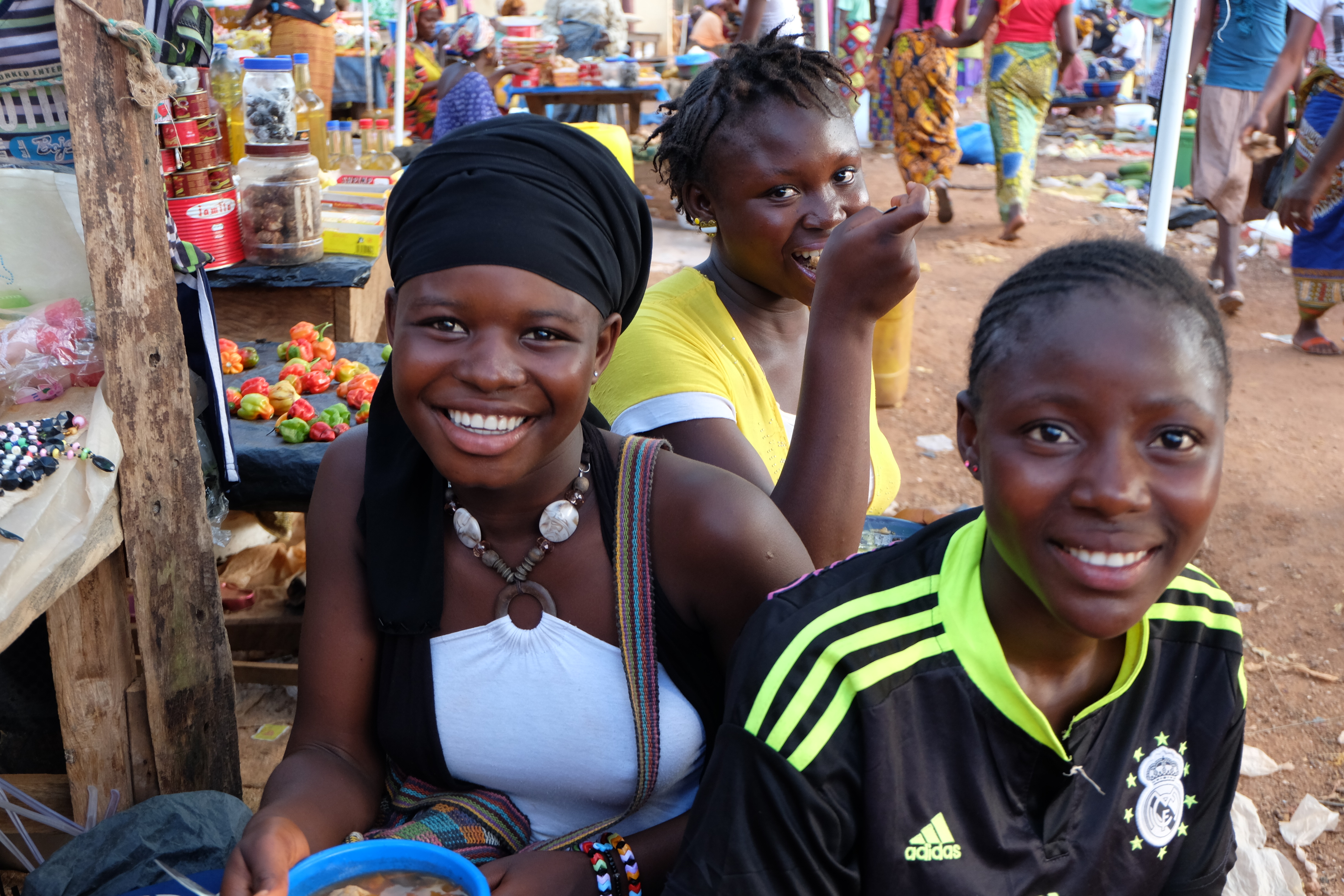 Young girls at market