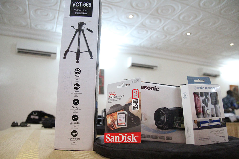 Each hub member received a video camera and accessories.