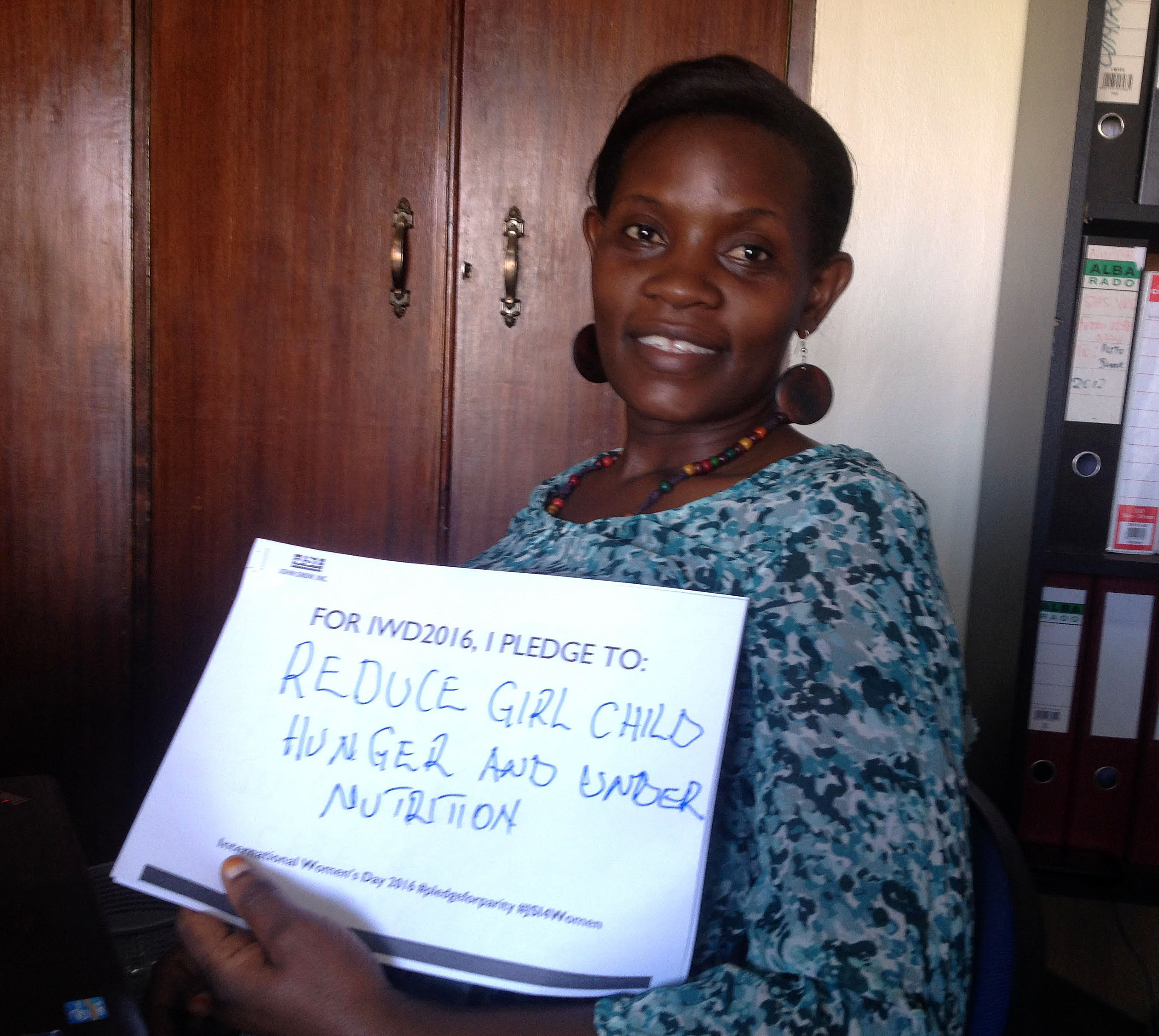 "For IWD ’16, I pledge to reduce girl child hunger and undernutrition"
