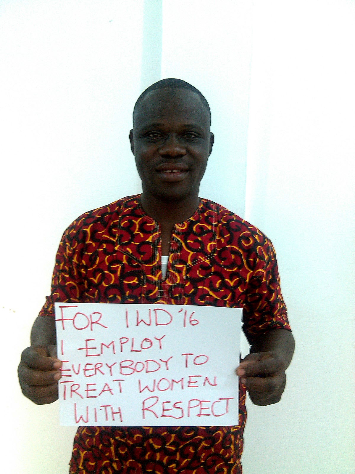 "For IWD ’16, I employ to treat women with respect"