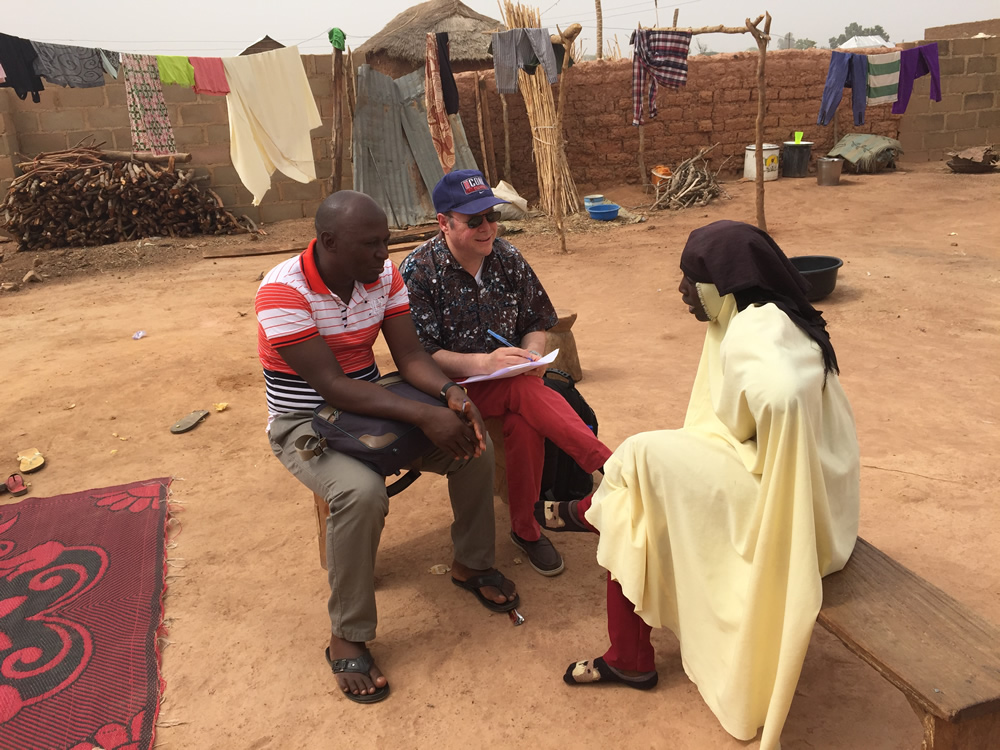Dr. Rafael Pérez-Escamilla, SPRING consultant and Principal Investigator of the Evaluation of C-IYCF in Kaduna State, interviews a grandmother who has been participating in support group meetings for several months. Dr. Pérez-Escamilla was assisted by Mr. Ango, Kajuru LGA Nutrition Focal Person. 