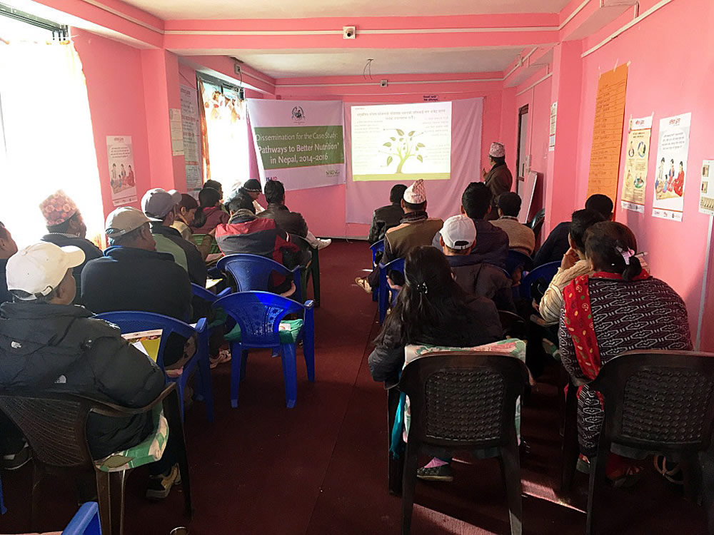 PBN Nepal team member Madhukar B. Shrestha presents final district findings in Achham
