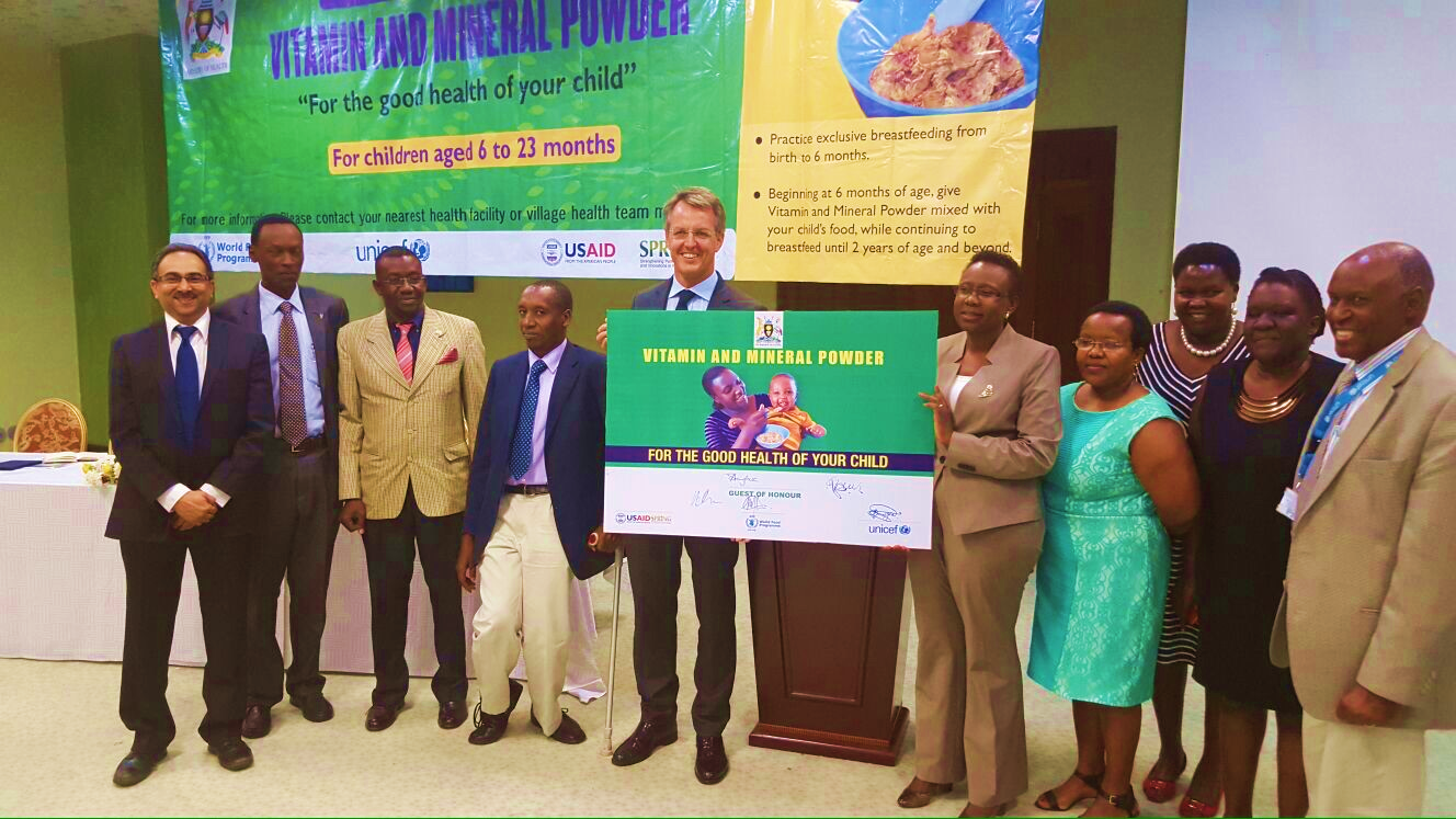 Key partners involved in the roll out of the Vitamin and Mineral Powder Program in Uganda (Photo credit: Abel Muzoora).
