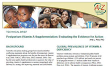 Technical Brief: Postpartum Vitamin A Supplementation: Evaluating the Evidence for Action