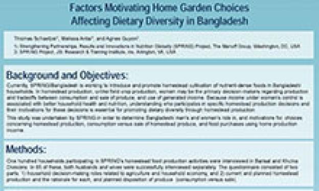 Factors Influencing Home Garden Choices Related to Dietary Diversity in Bangladesh