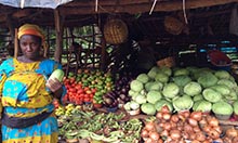 Vegetable seller with her wares