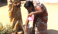 woman demonstrating handwashing